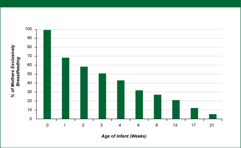 Figure 2: A Survey of the Duration of Breastfeeding Among 6091 Mothers in the UK Who initiated Breastfeeding at Birth