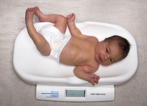 Baby on scales