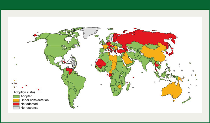 Figure 4: Worldwide Implementation of the WHO Child Growth Standards (April 2011)